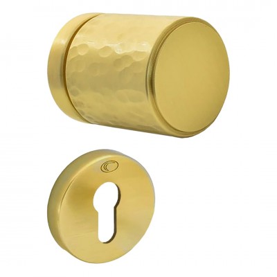 Πόμολα Πόρτας (Μονό ή Ζεύγος) Χειρολαβή με Ροζέτα Convex 2315-50RO Ματ Ορείχαλκος S02S02