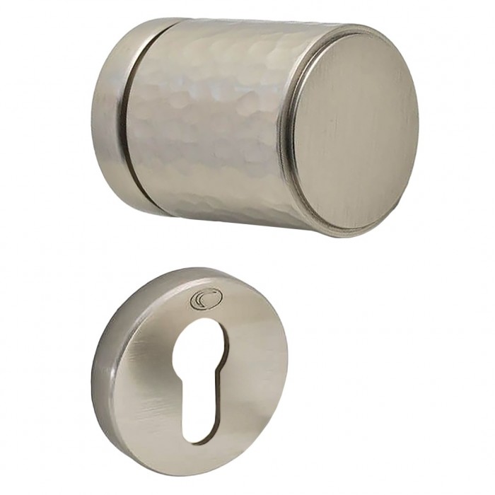 Πόμολα Πόρτας (Μονό ή Ζεύγος) Χειρολαβή με Ροζέτα Convex 2315-50RO Ματ Νίκελ S05S05