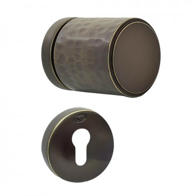 Πόμολα Πόρτας (Μονό ή Ζεύγος) Χειρολαβή με Ροζέτα Convex 2315-50RO Ματ Μπρονζέ S77S77