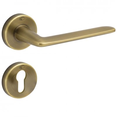 Πόμολα Πόρτας (Μονό ή Ζεύγος) Χειρολαβή με Ροζέτα Convex 2355 Αντικέ Mat S73S73