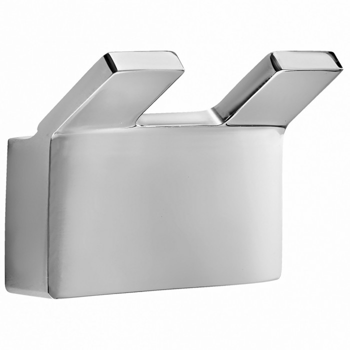 Άγκιστρο Διπλό 6.5cm BronzeArt Shelfy 32FY-10/Χρώμιο