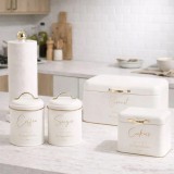 Βάση για Χαρτί Κουζίνας Μεταλλική Λευκή με Χρυσή Λεπτομέρεια 15x15x34cm Ankor 850358