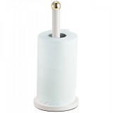 Βάση για Χαρτί Κουζίνας Μεταλλική Λευκή με Χρυσή Λεπτομέρεια 15x15x34cm Ankor 850358