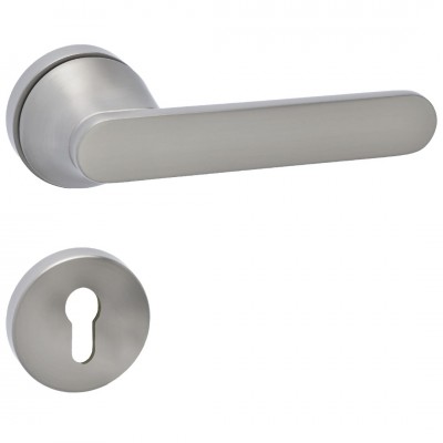 Πόμολα Πόρτας (Μονό ή Ζεύγος) Χειρολαβή με Ροζέτα Best 805 Mat Nickel