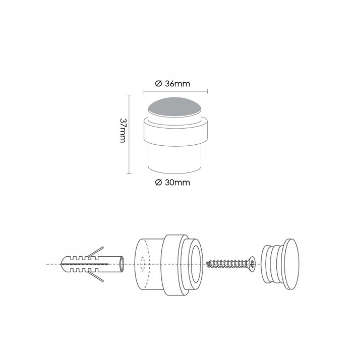 Στοπ Πόρτας Δαπέδου και Τοίχου Conset C1313-36-S35S35 Ανοξείδωτο Νίκελ