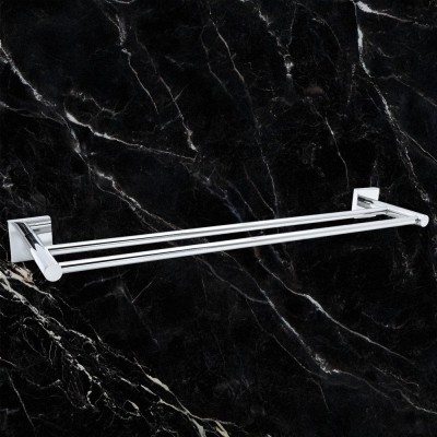 Διπλή Πετσετοθήκη Επιτοίχια 60cm Chrome Conset C1579-610S04S04