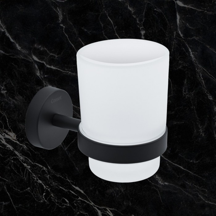 Ποτηροθήκη Επιτοίχια Black Mat Conset C1587-110S19S19