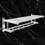 Ραφιέρα - Πετσετοθήκη Επιτοίχια με 3 ράβδους Πετσετών και 5 Γάντζους Χρώμιο Conset C1599-600S04S04