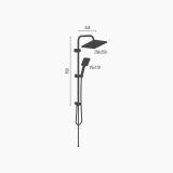 Στήλη Ντους Duscheline Τετράγωνη Pera Mat Black DM-7464  Ματ Μαύρο