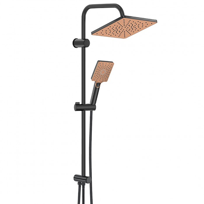 Στήλη Ντους Duscheline Τετράγωνη Pera Bronze Mat Black DM-7476 Μπρονζέ Ματ Μαύρο
