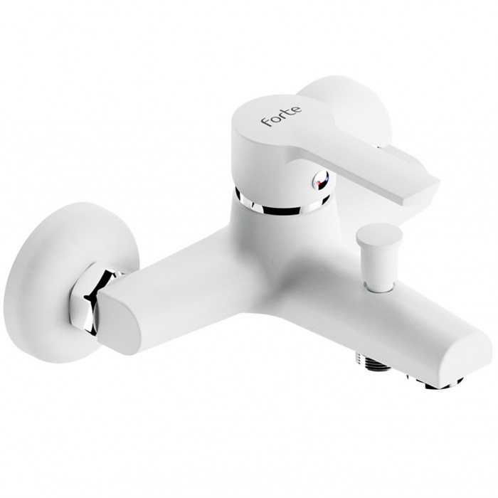 Μπαταρία Λουτρού Ορειχάλκινη Forte  M 1601-WHT Ματ Λευκό