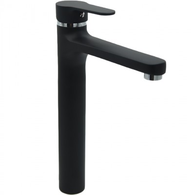 Μπαταρία Νιπτήρα Πάγκου Υψηλή (high) Ορειχάλκινη Forte M 2422-BLC Ματ Μαύρο