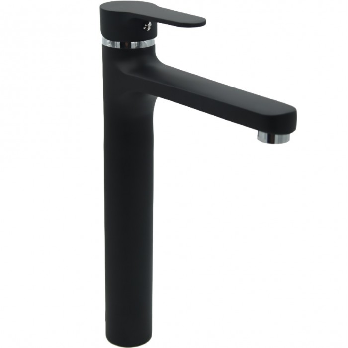 Μπαταρία Νιπτήρα Πάγκου Υψηλή (high) Ορειχάλκινη Forte M 2422-BLC Ματ Μαύρο