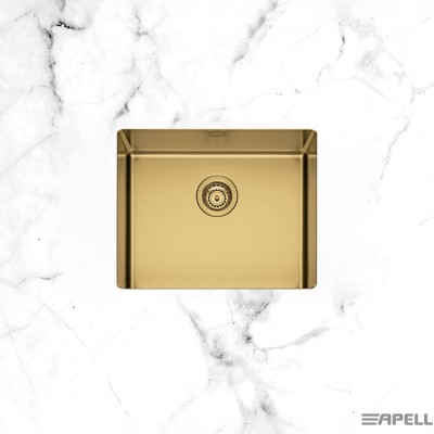 Ανοξείδωτος Nεροχύτης Apell Metamorfosis Υποκαθήμενος PVD MEM54-211 (54x44) Λείος Gold Brushed