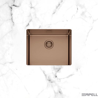 Ανοξείδωτος Nεροχύτης Apell Metamorfosis Υποκαθήμενος PVD MEM54-222 (54x44) Λείος Copper