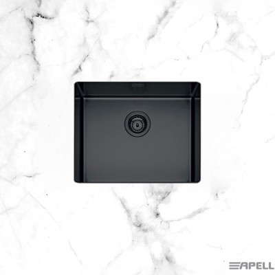 Ανοξείδωτος Nεροχύτης Apell Metamorfosis Υποκαθήμενος PVD MEM54-411 (54x44) Λείος Black PVD