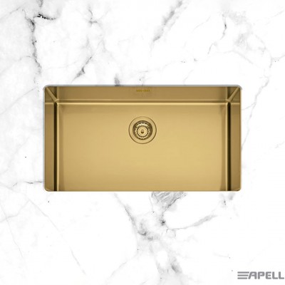 Ανοξείδωτος Nεροχύτης Apell Metamorfosis Υποκαθήμενος PVD MEM75-211 (75x44) Λείος Gold Brushed