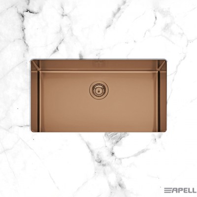 Ανοξείδωτος Nεροχύτης Apell Metamorfosis Υποκαθήμενος PVD MEM75-222 (75x44) Λείος Copper