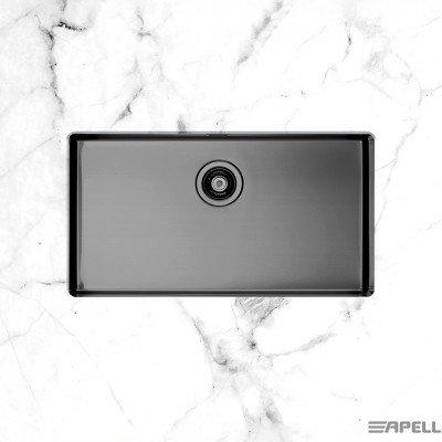 Ανοξείδωτος Nεροχύτης Apell Metamorfosis Υποκαθήμενος PVD MEM75-411 (75x44) Λείος Black PVD