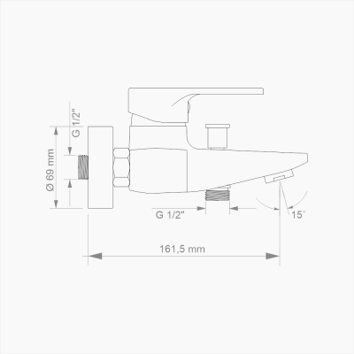 Μπαταρία Λουτρού Ορειχάλκινη Forte  M 2401-WHT Ματ Λευκό