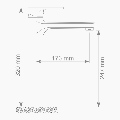 Μπαταρία Νιπτήρα Πάγκου Υψηλή (high) Ορειχάλκινη Forte  M 2422-WHT Ματ Λευκό