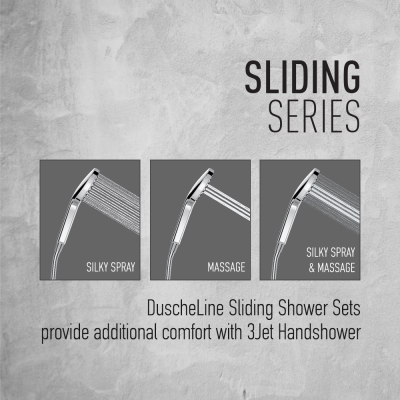 Βέργα Ντους Duscheline Στρογγυλή Icon Mat Black DM-3771 Ματ Μαύρο