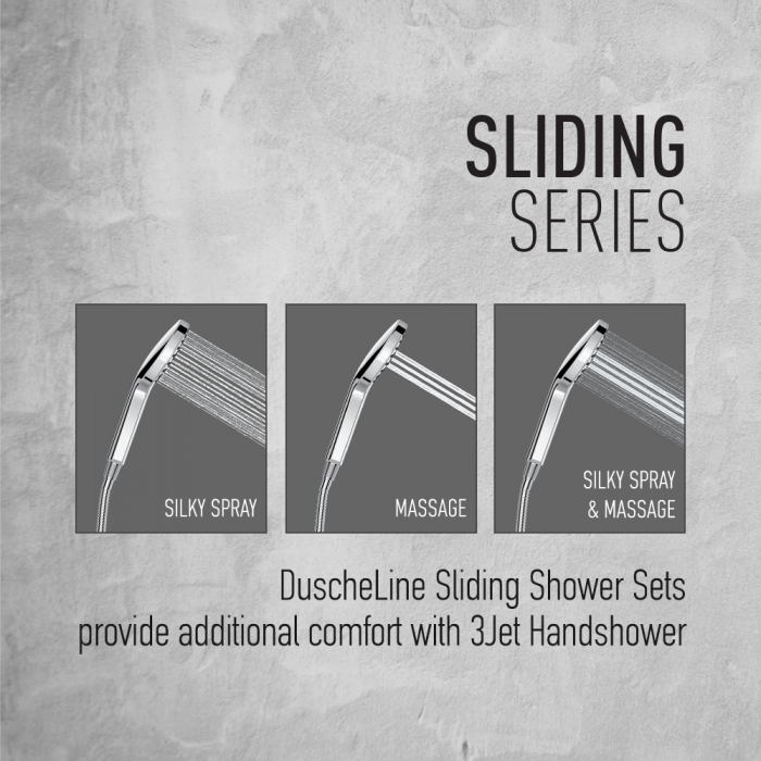 Βέργα Ντους Duscheline Στρογγυλή Icon Alpine White DM-3788 Λευκό