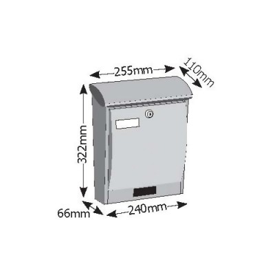 Γραμματοκιβώτιο Ανθρακί 332mm x 240mm Primo Gian 280