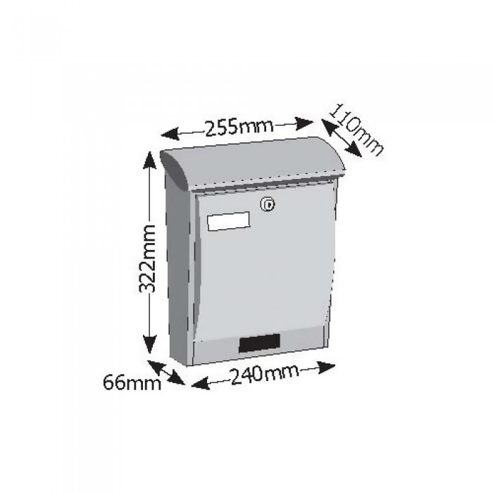 Γραμματοκιβώτιο Ανθρακί 332mm x 240mm Primo Gian 280