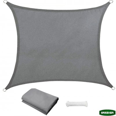 Πανί Σκίασης Oxford Αδιάβροχο 5x5m 180gr/m² Γκρί με 4 Κρίκους GRASHER 