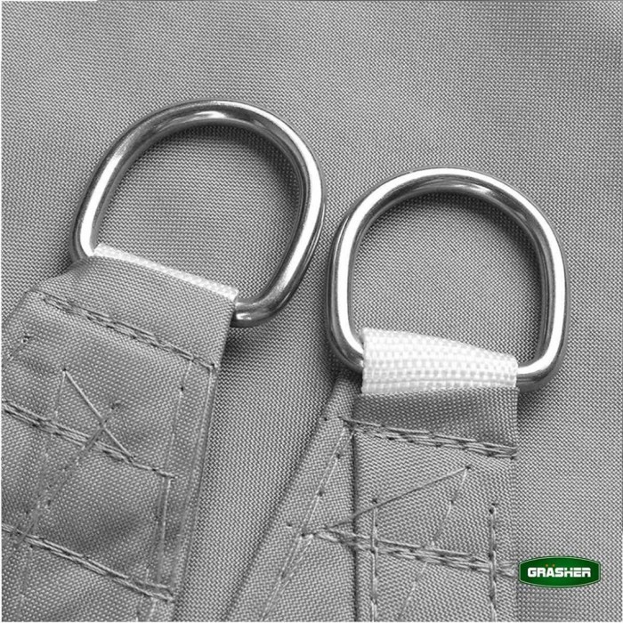 Πανί Σκίασης Oxford Αδιάβροχο 5x5m 180gr/m² Γκρί με 4 Κρίκους GRASHER