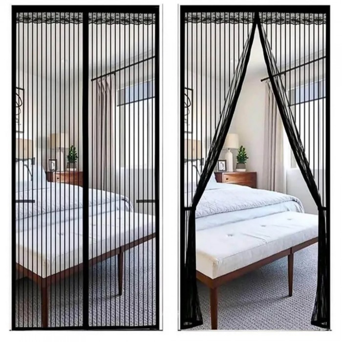 Σίτα Πόρτας Αυτοκόλλητη Γκρί Σκούρο με Κρυφούς Μαγνήτες 1,00x2,20m GRASHER (100971)