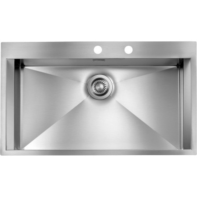 Ανοξείδωτος Νεροχύτης Σατινέ Επικαθήμενος STAINLESS STEEL 15224 FΟCUS ΜΙΧ SΑΤΙΝ Sanitec 86Χ50 1V 