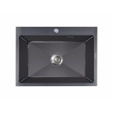 Ανοξείδωτος Νεροχύτης Επικαθήμενος STAINLESS STEEL 6050B VΙSΙΟΝ ΝΑΝΟ ΒLΑCΚ Sanitec 60Χ50 1V