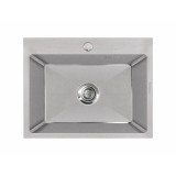 Ανοξείδωτος Νεροχύτης Σατινέ Επικαθήμενος STAINLESS STEEL 6050S VΙSΙΟΝ SΑΤΙΝ Sanitec 60Χ50 1V