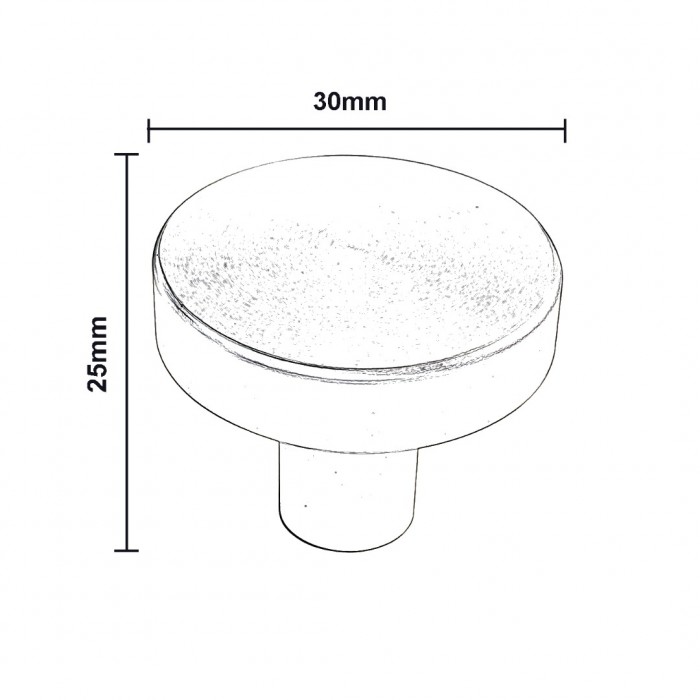 Πόμολο Επίπλων Μαύρο Ματ Ø30 Σειρά 160 Gian