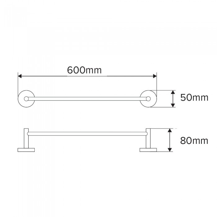 Πετσετοθήκη Επιτοίχια 60cm Χρώμιο Conset C1577-620S04S04