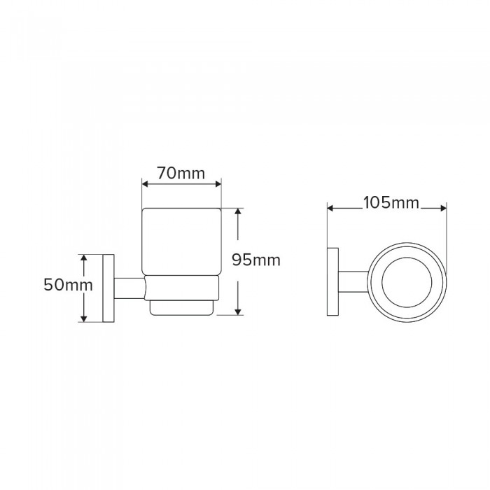 Ποτηροθήκη Επιτοίχια Black Mat Conset C1587-110S19S19