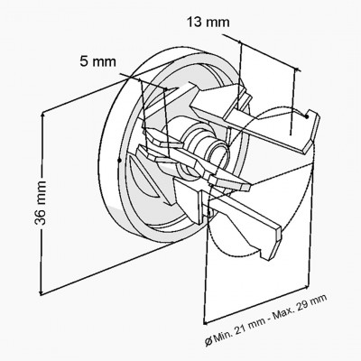 Διακοσμητική Τάπα (1τεμάχιο) Υπερχείλισης Νιπτήρος Τύπου ''C'' σε Μαύρο 1225