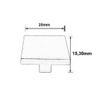 Πόμολα Eπίπλων Xρυσό Ματ -25mm - ΖΚ07-25G