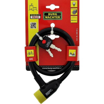 Αντικλεπτική Κουλούρα Μοτοσυκλέτας με Μήκος 65cm και 12mm Διάμετρο και Κλειδί με LED Burg Wachter 340.65L