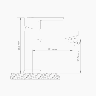 Μπαταρία Νιπτήρα Ορειχάλκινη Forte  M 1602-BLC Ματ Μαύρο