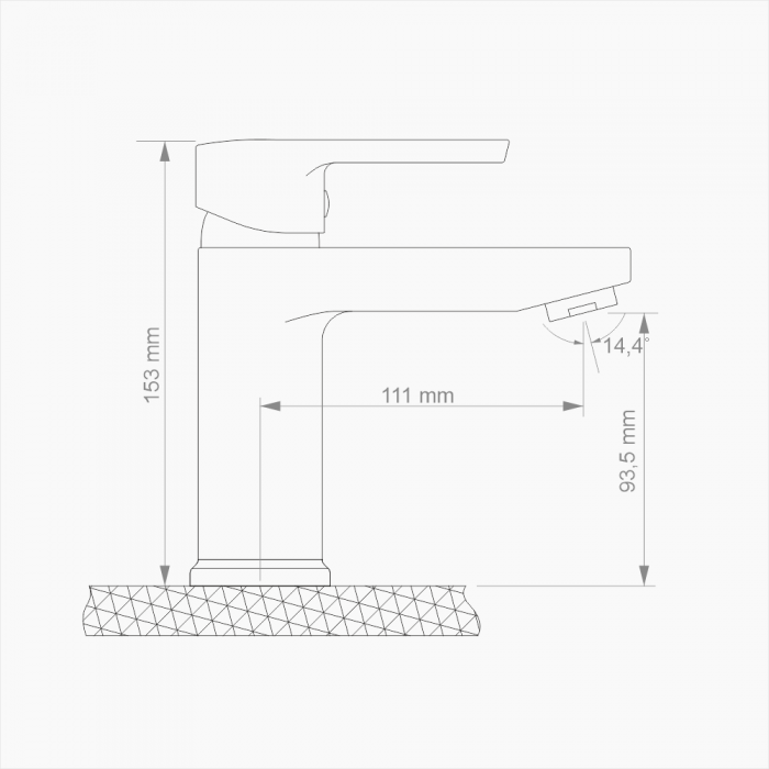 Μπαταρία Νιπτήρα Ορειχάλκινη Forte  M 1602-WHT Ματ Λευκό
