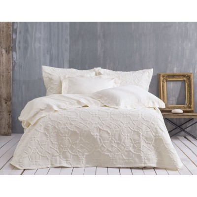 ODELIA - ΣΕΤ ΚΟΥΒΕΡΛΙ ΕΚΡΟΥ ΣΕΤ 7 ΤΕΜΑΧΙΑ (1 235X250, 2 240X260, 4 50X70)