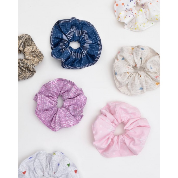 Scrunchies Λαστιχάκι Μαλλιών Triangles With Yellow Κίτρινο