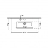 Νιπτήρας μπάνιου σε λευκό χρώμα Bianco Urban 35080-300- 80 x35 cm