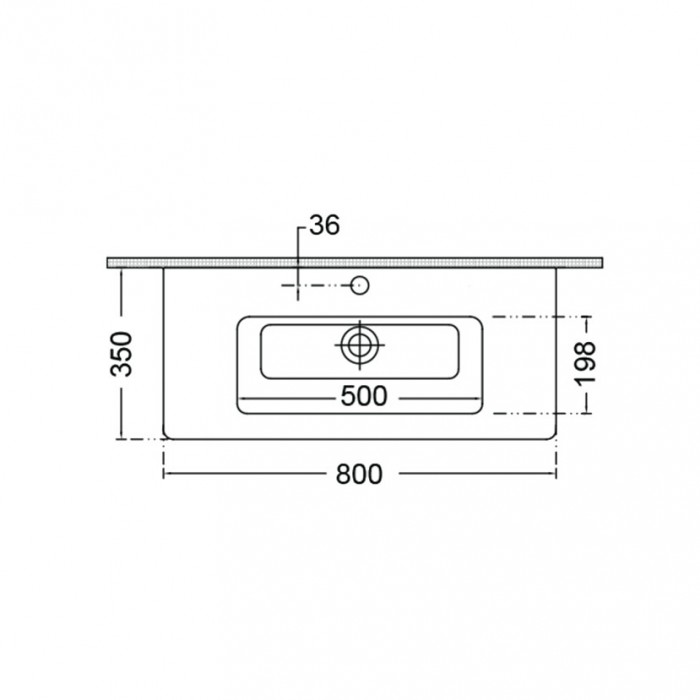 Νιπτήρας μπάνιου σε λευκό χρώμα Bianco Urban 35080-300- 80 x35 cm