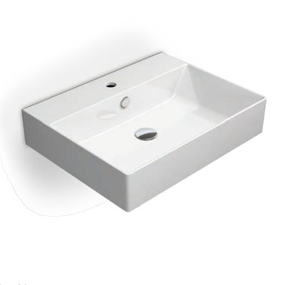 Νιπτήρας μπάνιου σε λευκό χρώμα Gsi Kube-X Slim Rim 9431-300 60x47 cm 