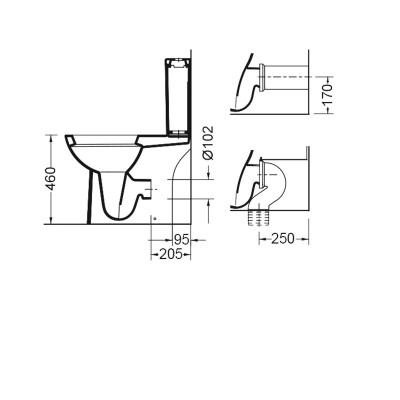 Λεκάνη wc πίσω/κατωστόμια σε λευκό χρώμα με αποσπώμενο κάλυμμα βακελίτη SLIM Soft close Senior 674500SC-300