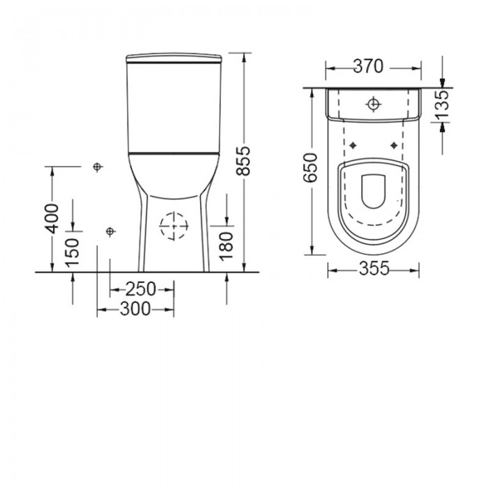 Λεκάνη wc πίσω/κατωστόμια σε λευκό χρώμα με αποσπώμενο κάλυμμα βακελίτη SLIM Soft close Senior 674500SC-300